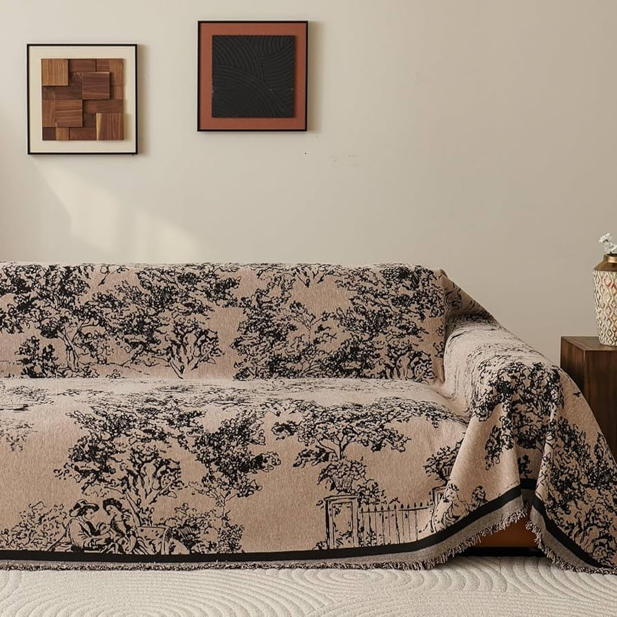 French Country Couch Cover for 3 Cushion Sofa, Vintage Cottage Reversible Couch Cover Sectional L... | Amazon (US)