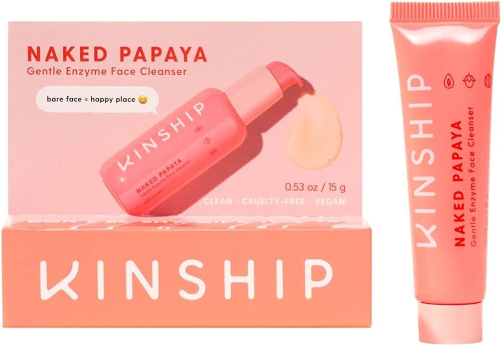 Kinship Naked Papaya Gentle Enzyme Face Cleanser, Trial Travel Size Mini, 0.53 oz / 15 g | Amazon (US)