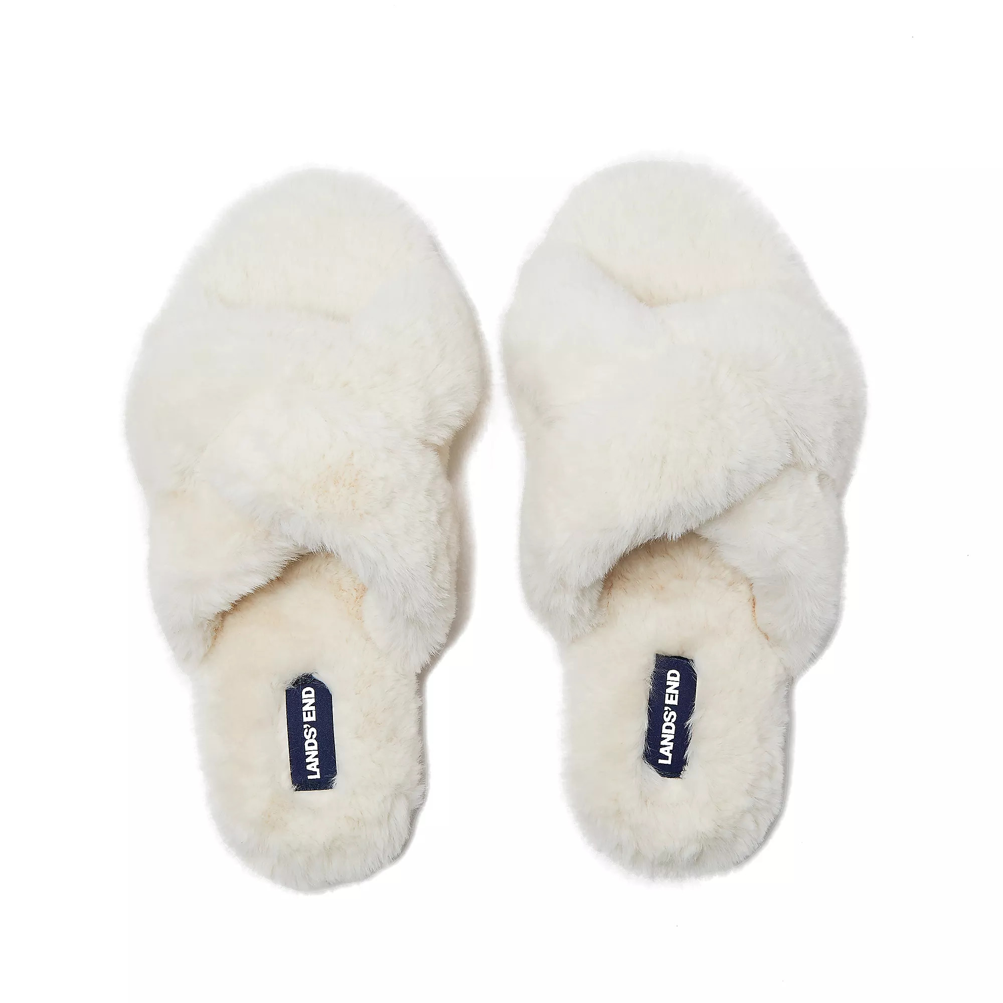 Women's Fluffy Slide House Slippers | Lands' End (US)