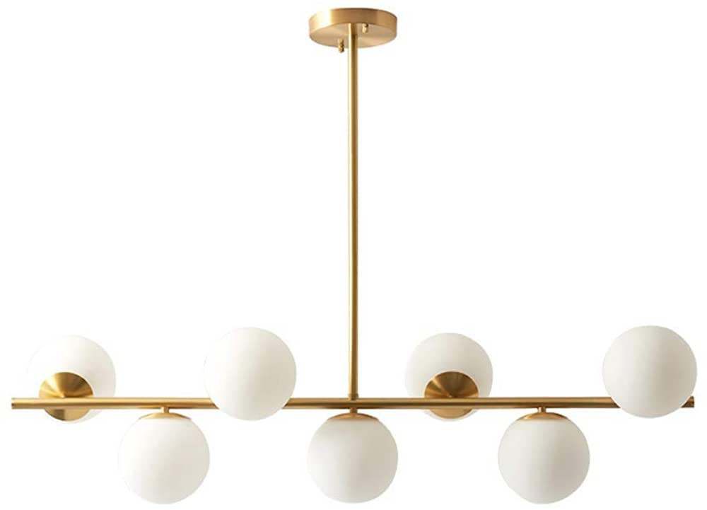 KCO Lighting Modern Gold Chandelier with White Globe Sputnik Chandelier Pendant Light Frosted Glo... | Amazon (US)