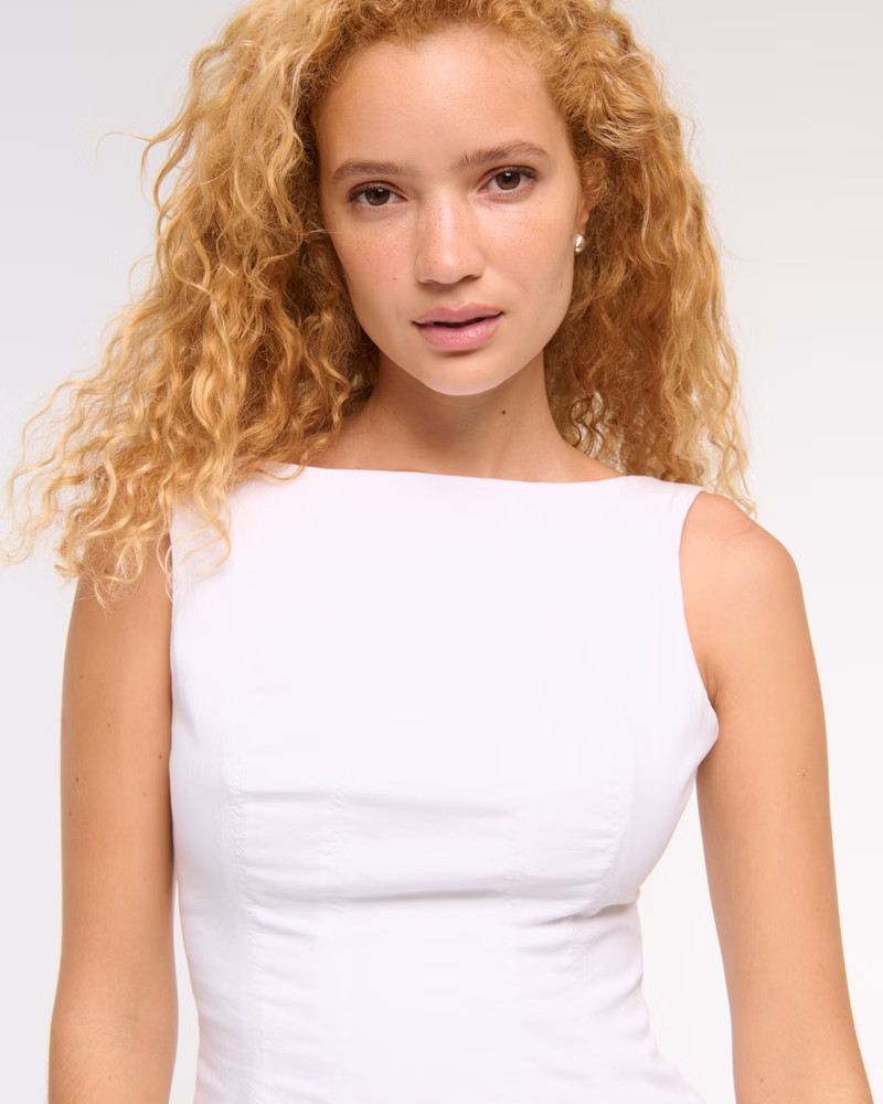 The A&F Mila High-Neck Stretch Mini Dress | Abercrombie & Fitch (US)