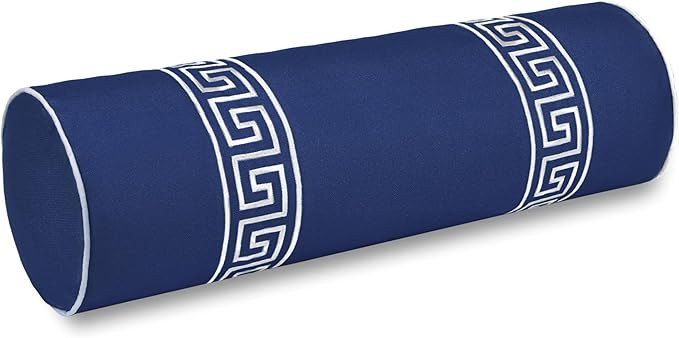 Hofdeco Premium Coastal Hampton Patio Indoor Outdoor Bolster Pillow Cover Only, 8"x24" Water Repe... | Amazon (US)