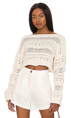 Tularosa Francis Open Stitch Cropped Pulllover in Ivory from Revolve.com | Revolve Clothing (Global)
