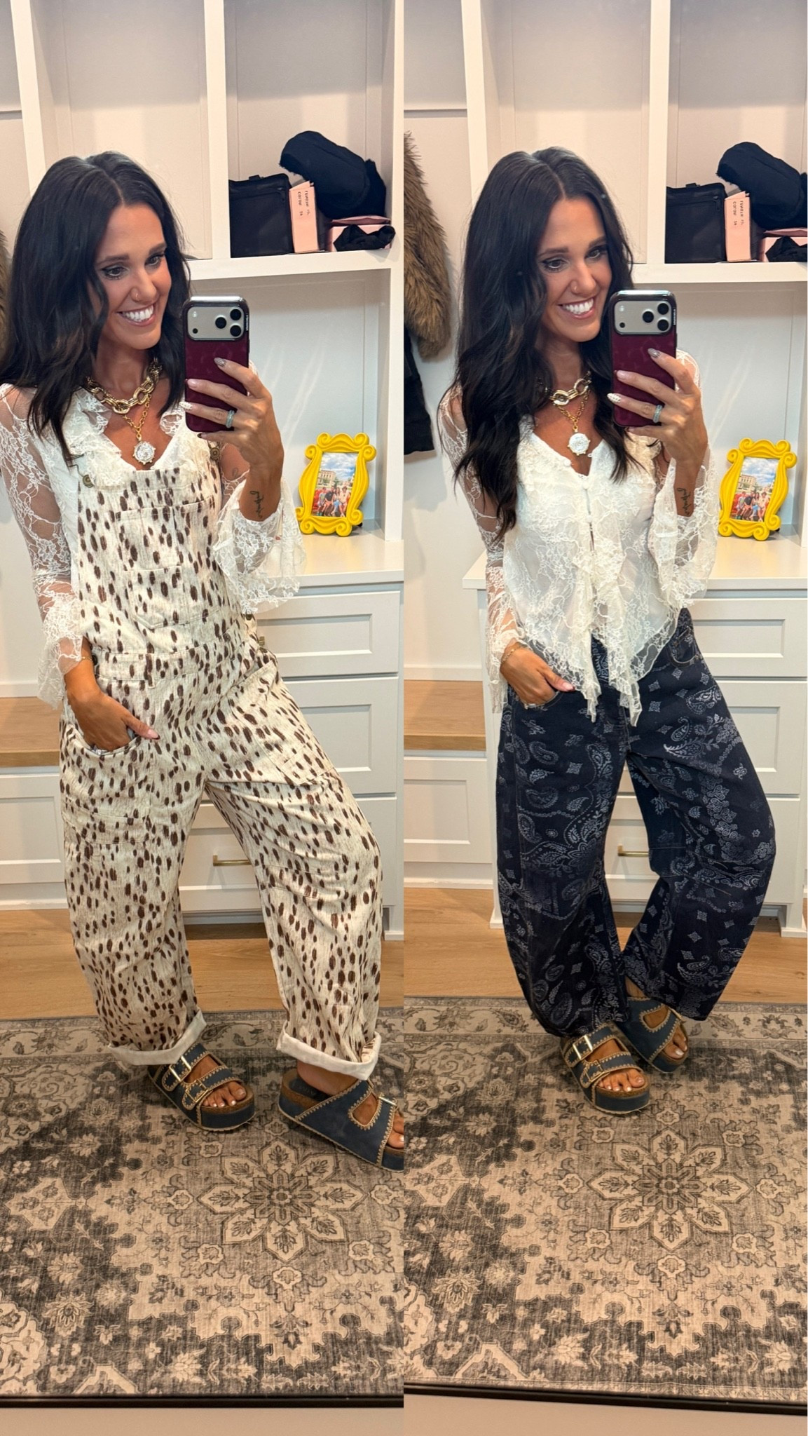 @copperandcloth.shop #ad give me romantic lace with a printed denim and I will love it every time!