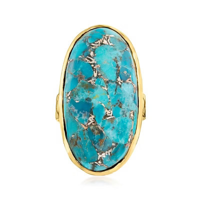 Ross-Simons Mosaic Turquoise Ring in 18kt Gold Over Sterling Size 6 | Target