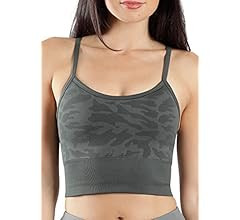 90 Degree By Reflex Womens Seamless Cami Longline Bra - Round Neck Workout Racerback Tank Top | Amazon (US)