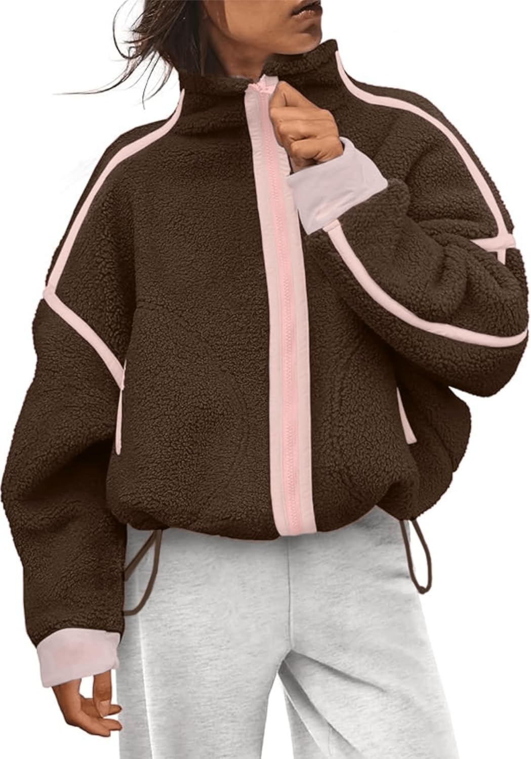 Aimiray Fleece Jacket Women Zip Up Long Sleeve Sherpa Coat | Amazon (US)