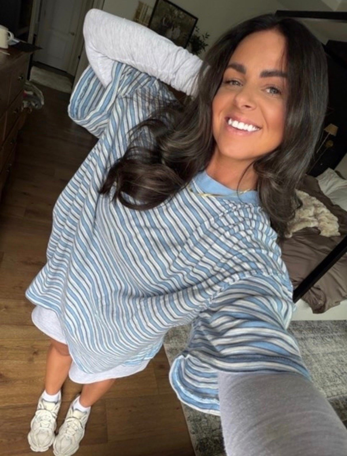 Oversized striped tshirt 🩵🤍

#LTKdayinmylife #LTKgrwm #LTKootd