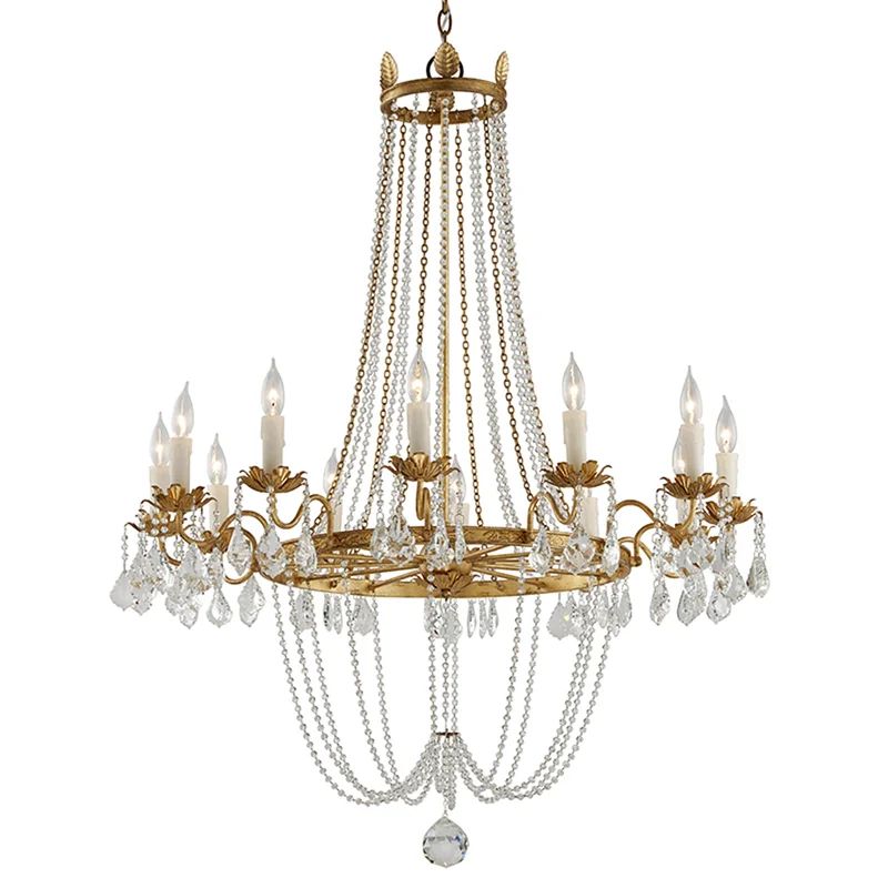 Goltry 12 - Light Candle Style Wagon Wheel Chandelier | Wayfair North America