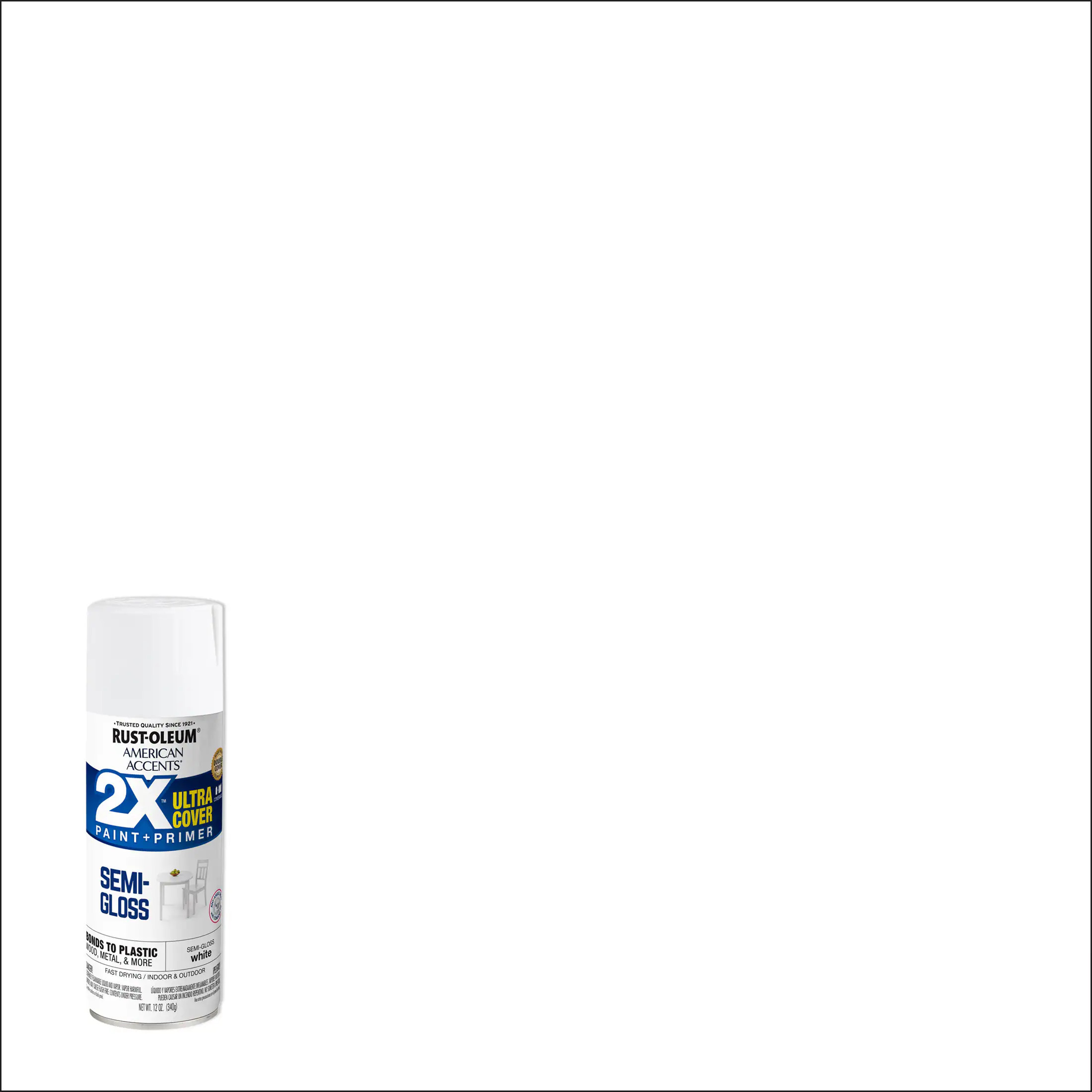 Rust-Oleum 2X Ultra Cover Semi-gloss White Spray Paint and Primer In One (NET WT. 12-oz) | 327951 | Lowe's