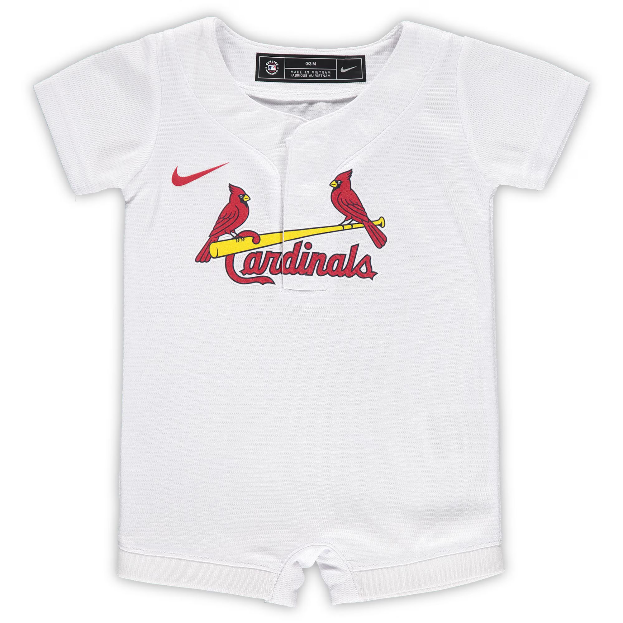 Newborn & Infant St. Louis Cardinals Nike White Official Jersey Romper | MLB Shop