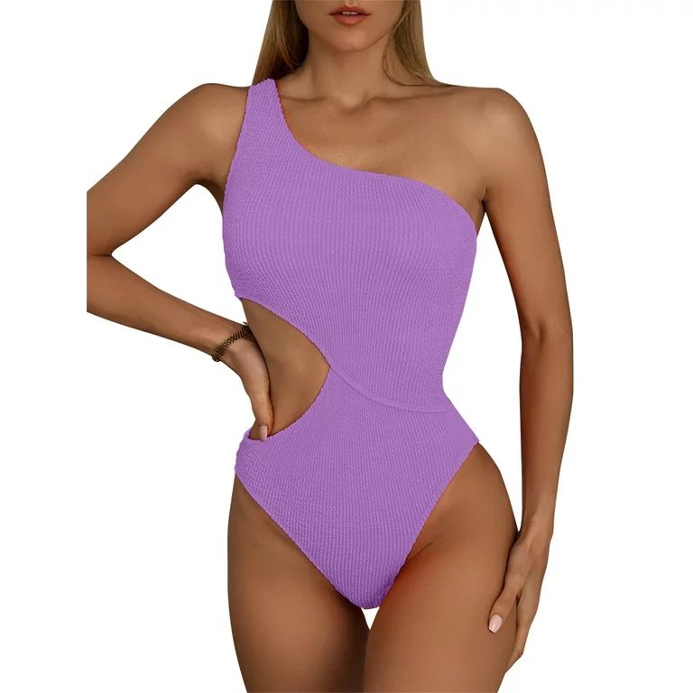 Inadays Women Monokini Padded Swimwear One Piece Bikini Push Up Swimsuit Sexy One Shoulder Beachw... | Walmart (US)