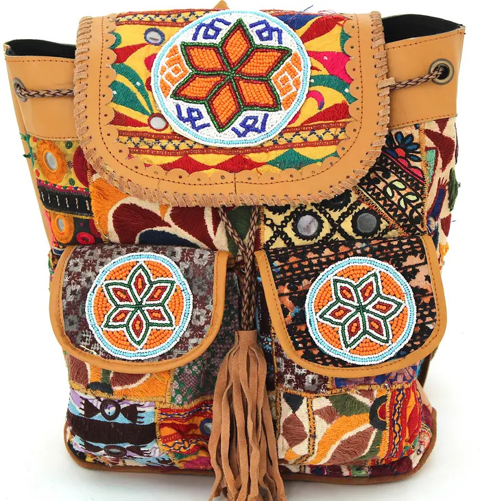 VINTAGE ADDICTION Embellished Leather Drawstring Backpack | Nordstromrack | Nordstrom Rack