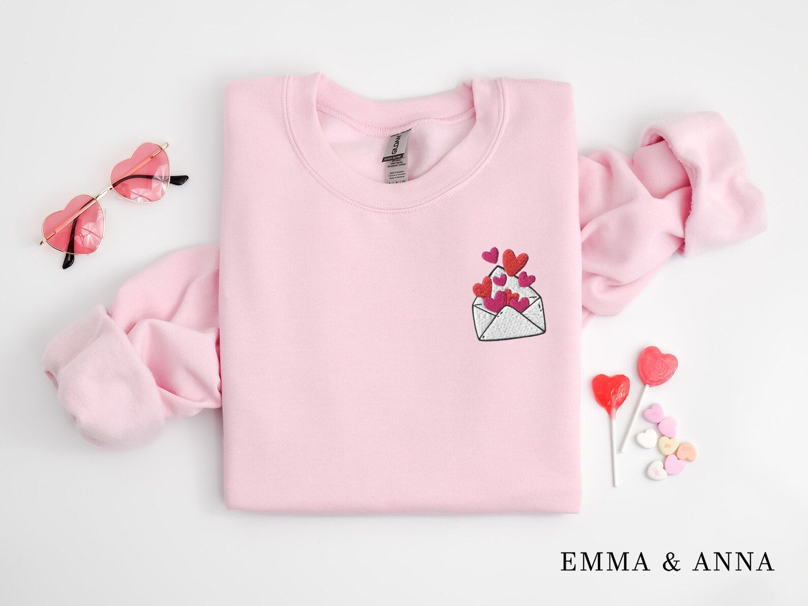 Embroidered Valentines Day Sweatshirt, Heart Sweatshirt, Love Letter Shirt, Valentines Sweater, L... | Etsy (US)
