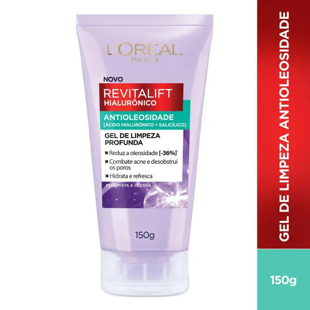 Gel de Limpeza Antioleosidade L'Oréal Paris Revitalift Hialurônico 150g | DrogaRaia (BR)