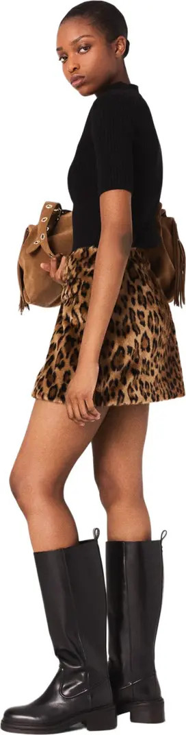 Leopard faux fur miniskirt | Nordstrom