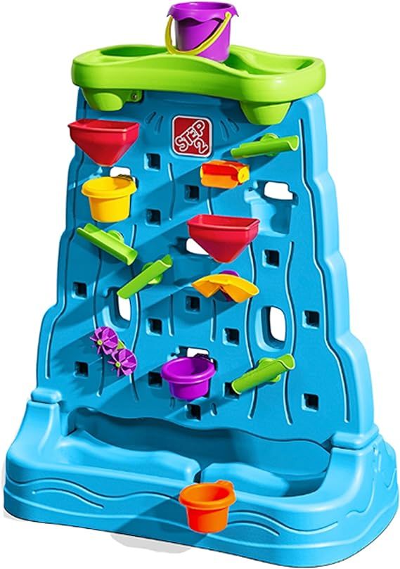 Step2 Waterfall Discovery Wall | Double-Sided Outdoor Water Play Set with 13-Pc Accessory Set | Amazon (US)