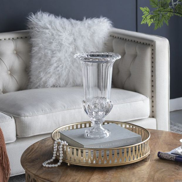 Classic Ornate Glass Urn Vase | Antique Farm House