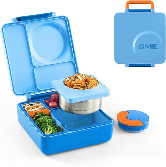 Omie OmieBox Bento Box for Kids - Insulated Lunch Box with Leak Proof Thermos Food Jar - 3 Compar... | Amazon (US)