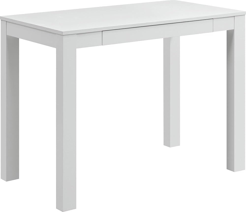 Ameriwood Home Parsons Desk with Drawer, White , 19.7D x 39W x 30H in | Amazon (US)