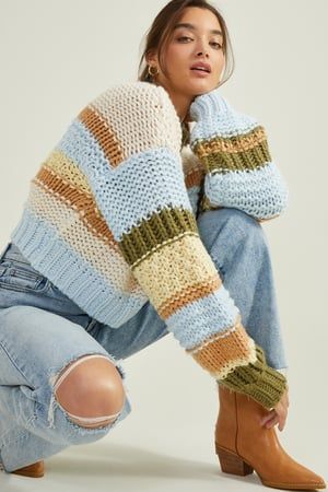Hollis Chunky Striped Sweater | Altar'd State