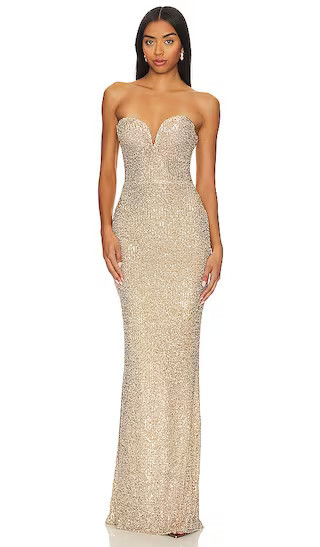 Lumiere Gown | Gold Formal Dress New Years Eve Outfit New Years Eve Dress Gold Sequin Dress | Revolve Clothing (Global)