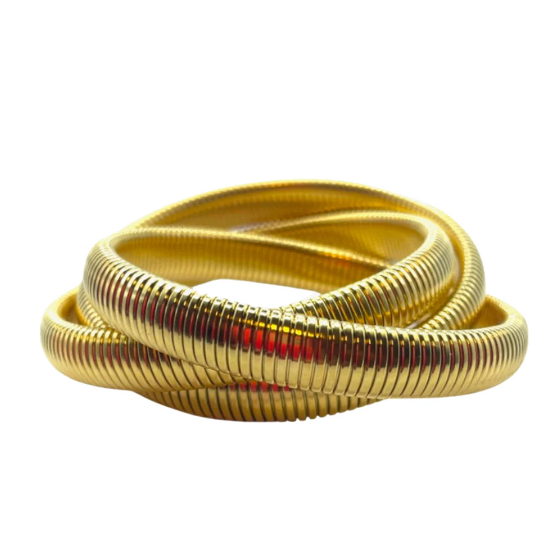 Gold Twisted Cobra Bracelet | Accessory Concierge