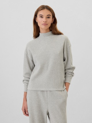 Relaxed Waffle-Wedge Mockneck T-Shirt | Gap Factory