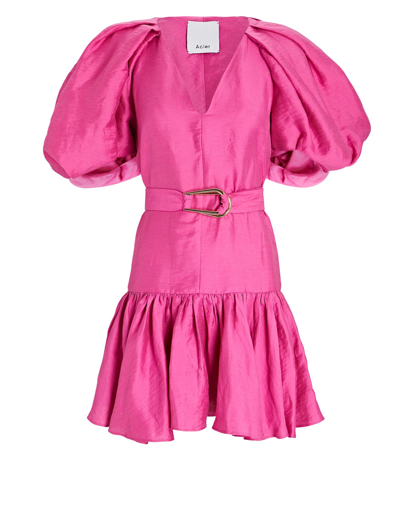 Wheatland Puff Sleeve Linen-Blend Mini Dress | INTERMIX