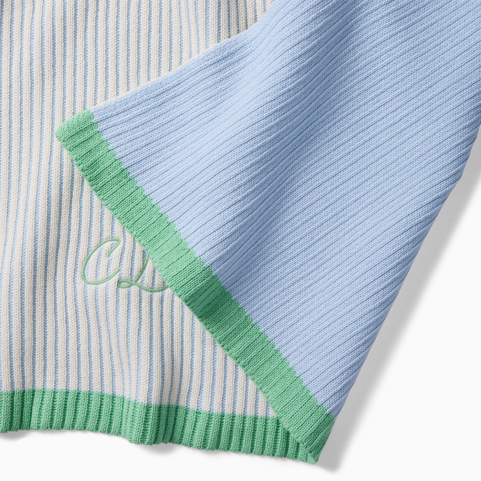 Contrast Ribbed Knit Baby Blanket | West Elm (US)