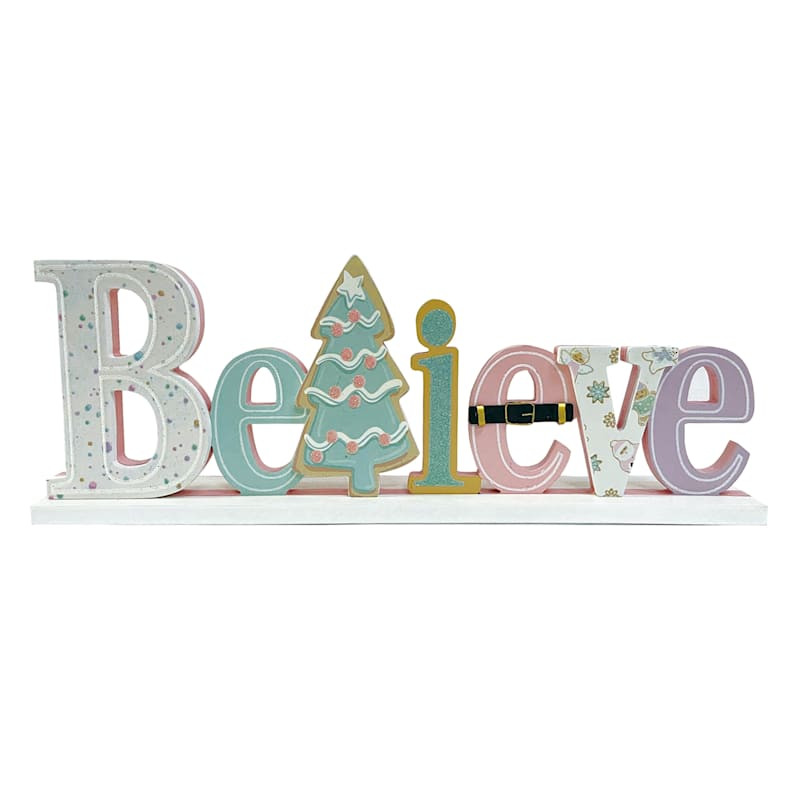 Mrs. Claus' Bakery Pastel Believe Cutout Table Sign, 14" | At Home