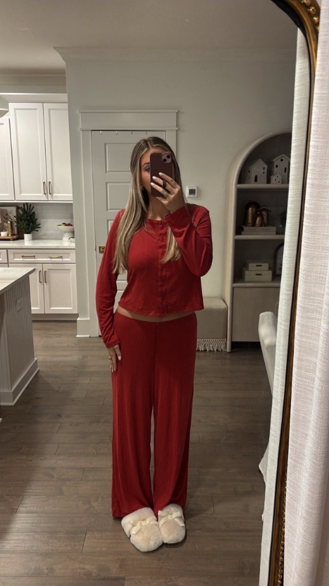 Grabbed this set at Target! It’s so comfy and cute ❤️ I’m wearing a medium in both top and pants! Also these slippers are the softest things ever! I love them🫶🏼 


#LTKootd #LTKCyberWeek #LTKselfcare