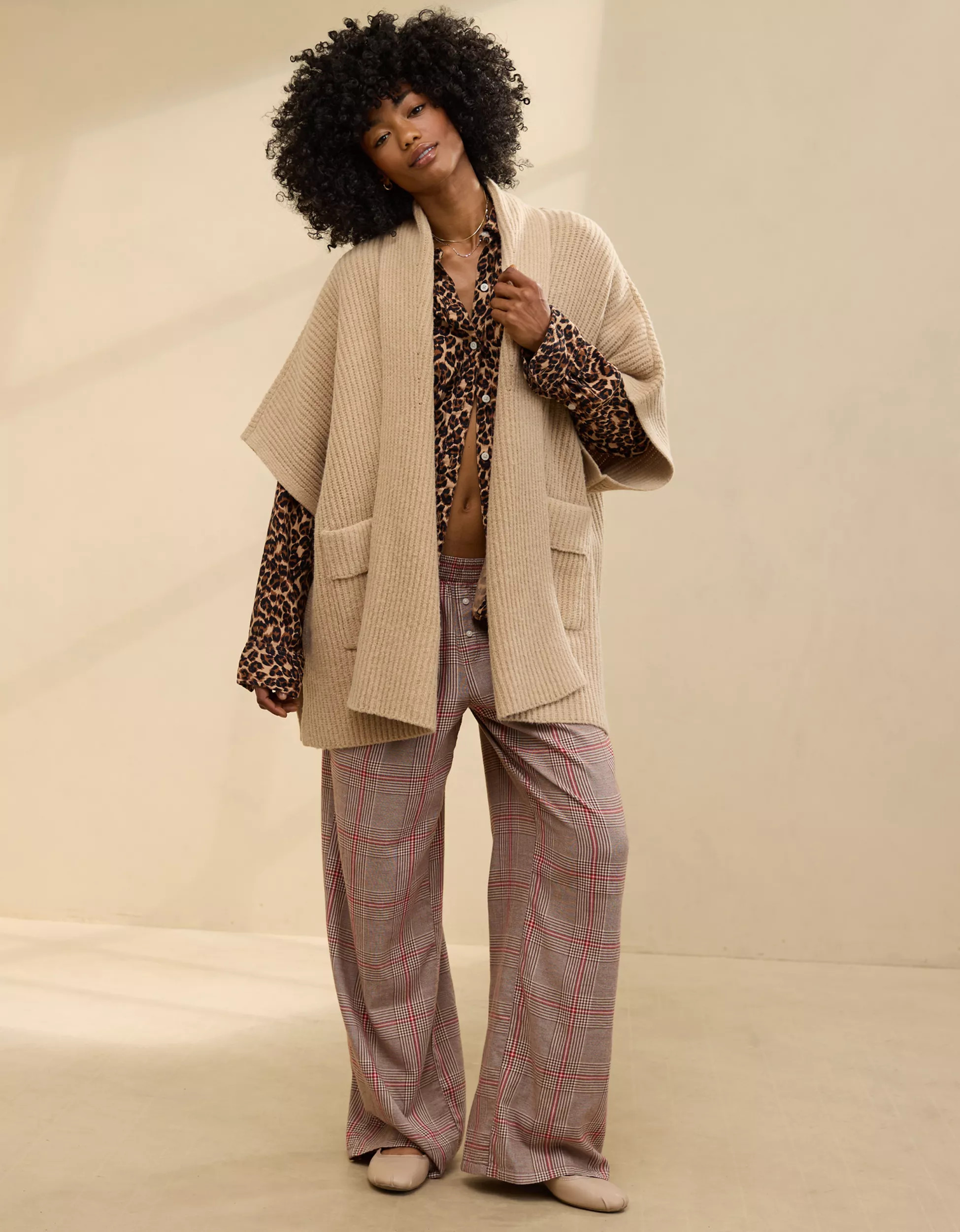 Aerie Shawl Collar Sweater Cape | Aerie