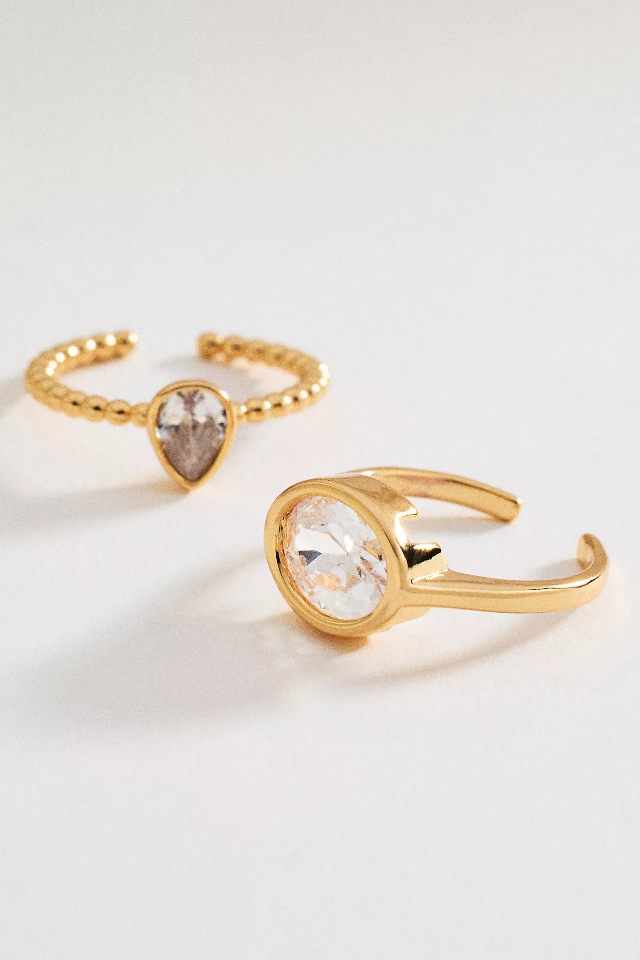 Glam Stacking Rings, Set of 2 | Anthropologie (US)