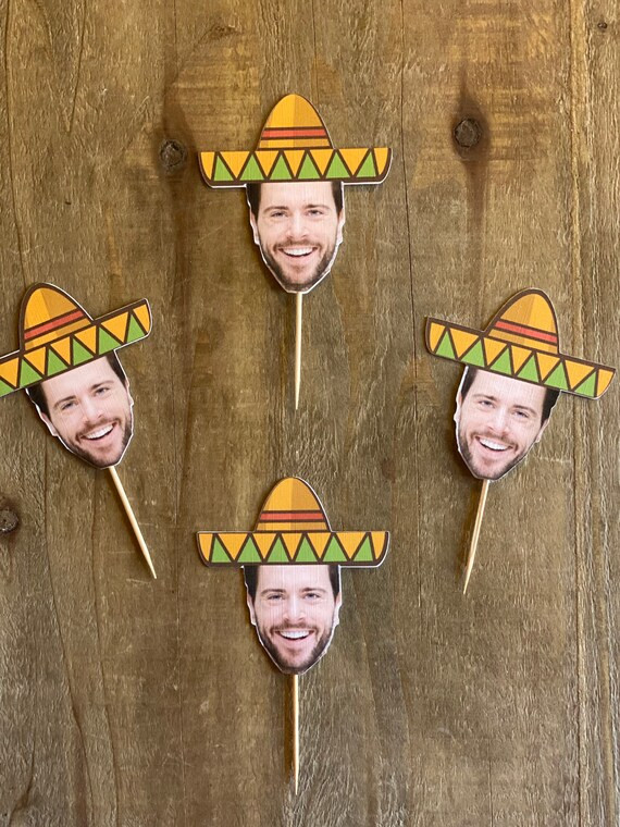 Face cupcake topper, 12 PCs,DOUBLE SIDED, photo cupcake topper, birthday cupcake topper, funny cu... | Etsy (US)