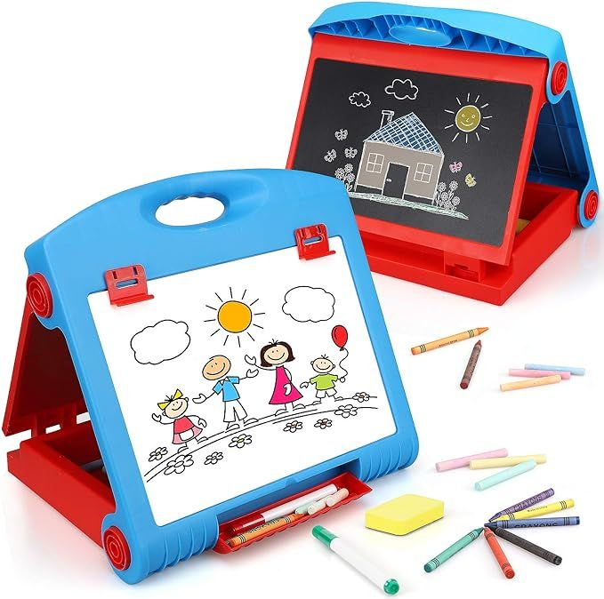 STEAM Life Tabletop Easel for Kids - Art Easel for Toddler - Chalkboard White Board for Kids - Dr... | Amazon (US)