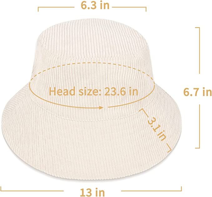 Zenssia Unisex Corduroy Bucket Hat - Lightweight Packable Summer Sun Hat for Beach and Travel | Amazon (US)