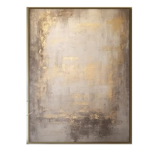 Handmade Gold Brown Color Oil Painting Wabi-Sabi Wall Art Abstract Textured Earth Tone Artwork La... | Amazon (US)