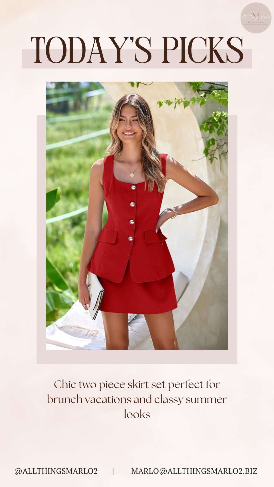 Chic two piece skirt set perfect for brunch vacations and classy summer looks 

 #LTKSeasonal #LTKWorkwear #LTKTravel