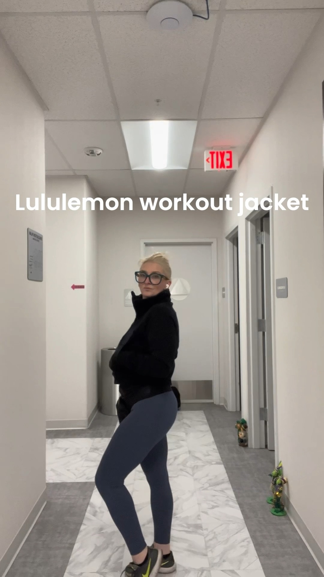 Gym outfit today. Lululemon jacket with a similar tank I found on Amazon and my workout leggings. Everything is linked in my LTK.