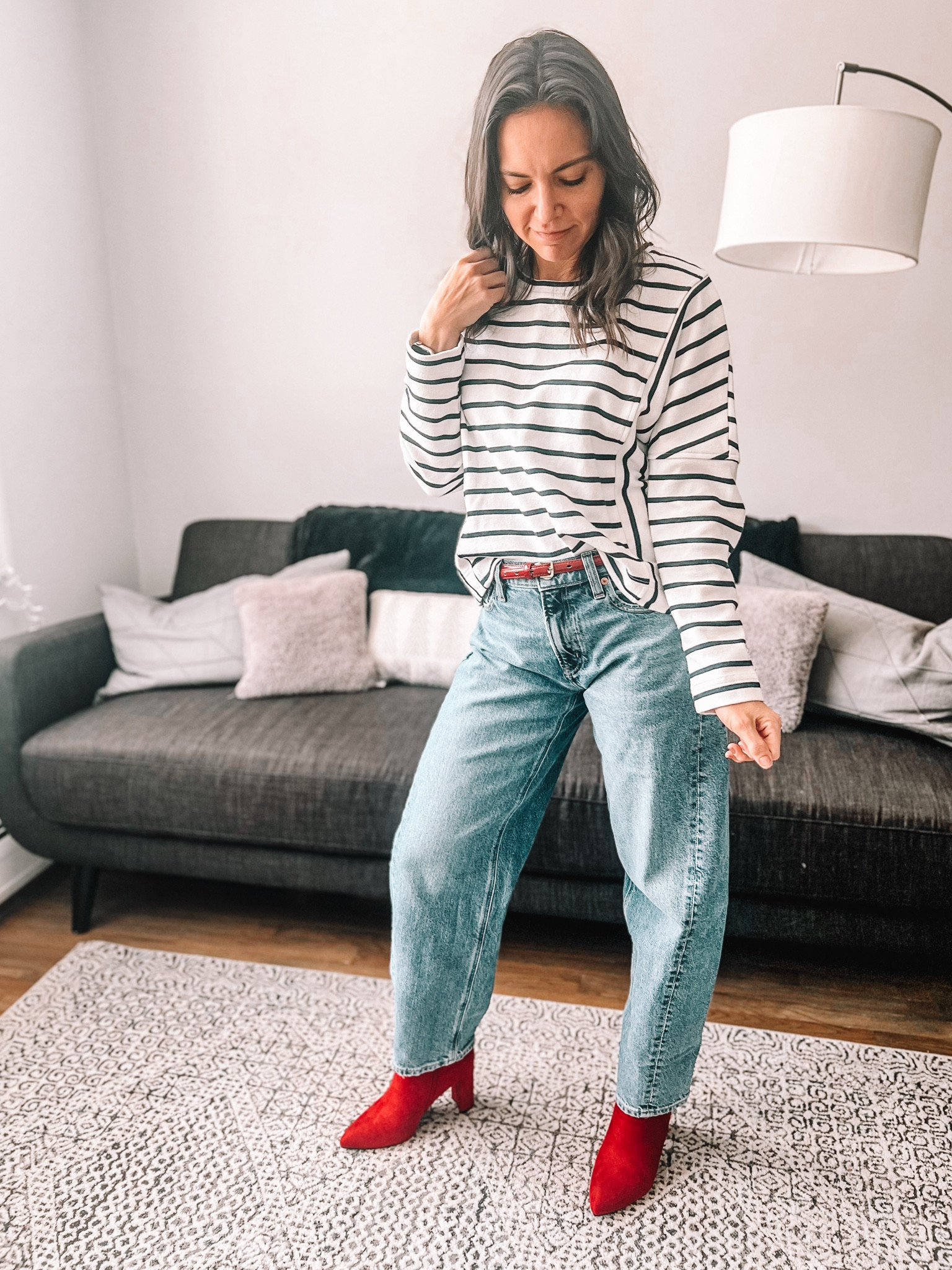 Nautical stripes with pops of red.
Channeling warmer days even though we have 6 more weeks of winter. 

#LTKOver40