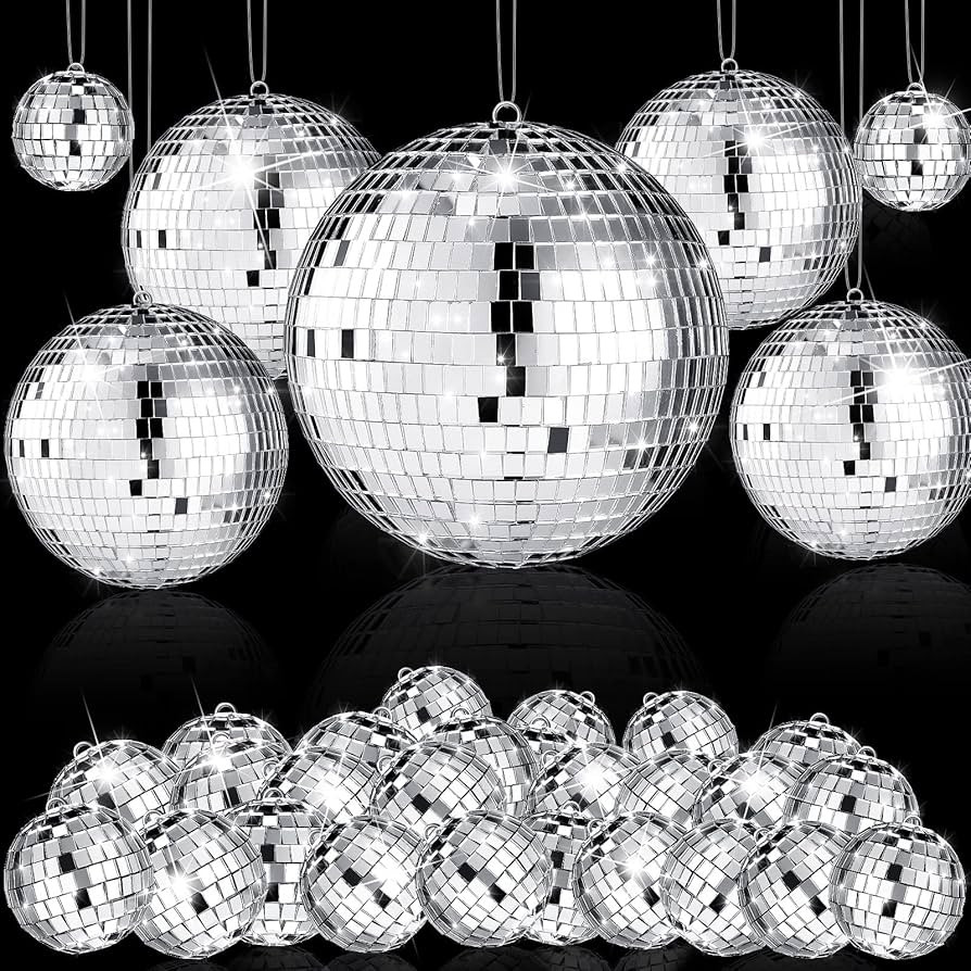 Hoolerry 65 Pcs Disco Balls Ornaments Reflective Hanging Disco Ball Decorations with Hook Mini Si... | Amazon (US)