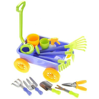 Link Garden Wagon & Tools Toy Set for Kids with 8 Gardening Tools, 4 Pots, Water Pail and Spray | Target