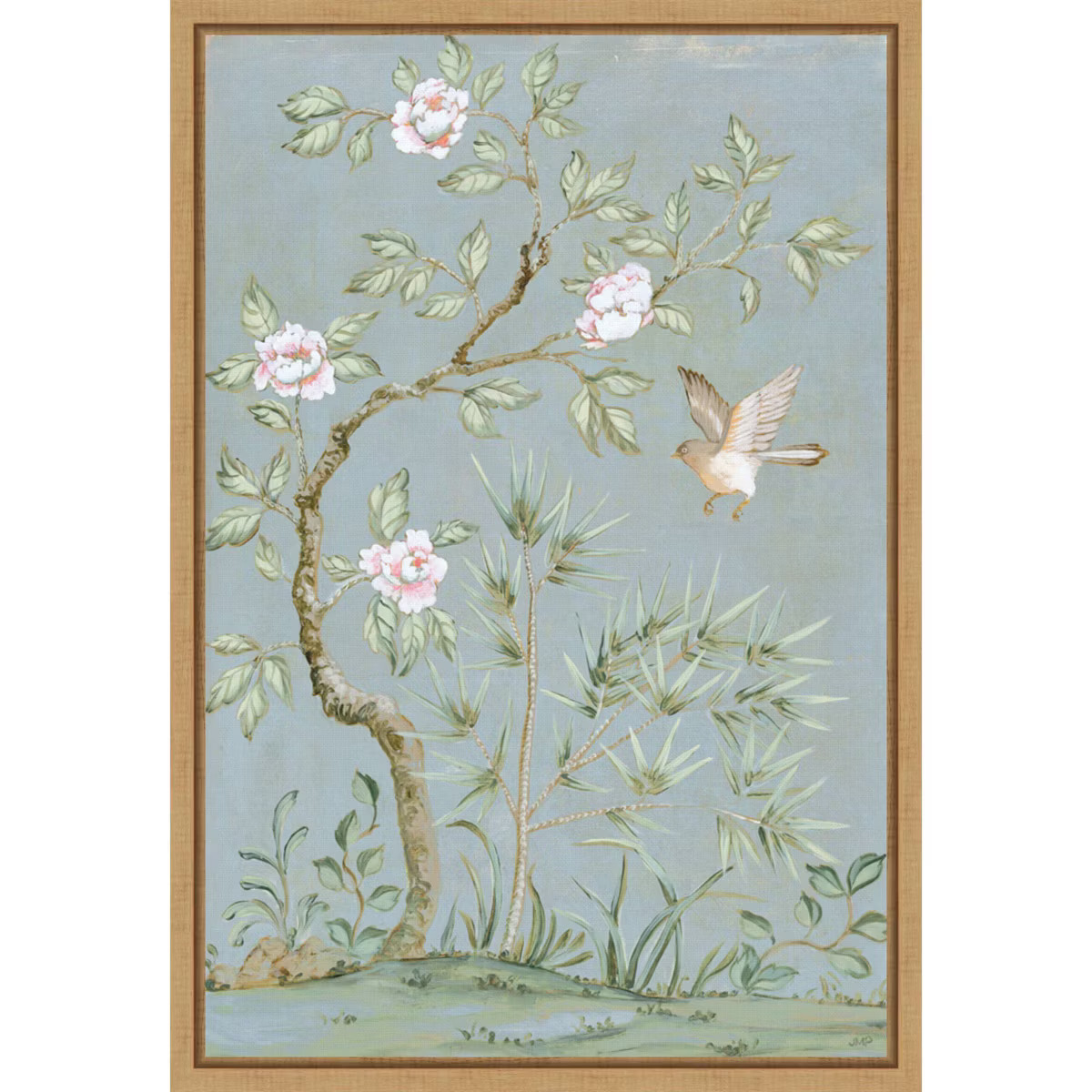 Amanti Art 16"x23" Spring Flower Mural II Blue by Julia Purinton Framed Canvas Wall Art Print: Mo... | Target