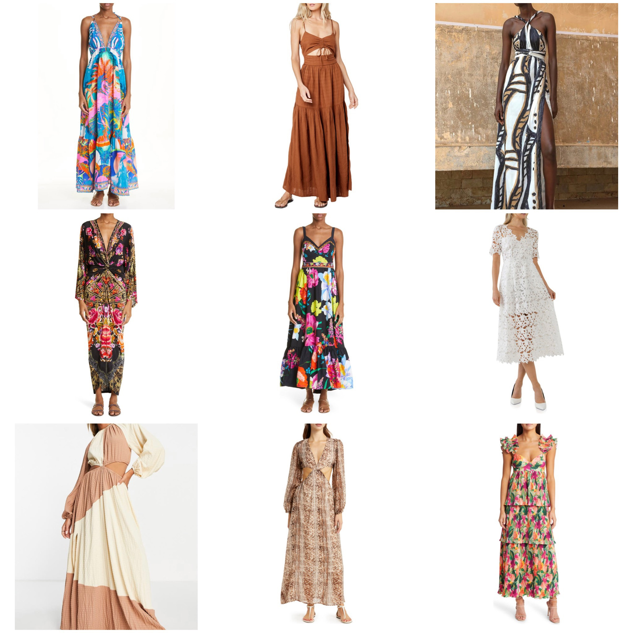2023 Nordstrom Vacation Dresses 

1. Camilla Plunge Neck Tiered Silk Maxi Dress
2. L Space Zuri Cutout Cover-Up Maxi Dress
3.Diarrablu Mailys Halter Neck Wrap Dress
4. Camilla Dance with Duende Floral Print Long Sleeve Maxi Dress
5. Camilla Floral Print Cotton Bustier Sundress
6. Endless Rose All Over Lace Midi Dress
7. ASOS Design Colorblock Cutout Long Sleeve Maxi Dress 
8. Elan Cutout Long Sleeve Cover-Up Dress
9. Saylor Mauve Floral Tiered Maxi Dress

#LTKFind #LTKfit #LTKtravel