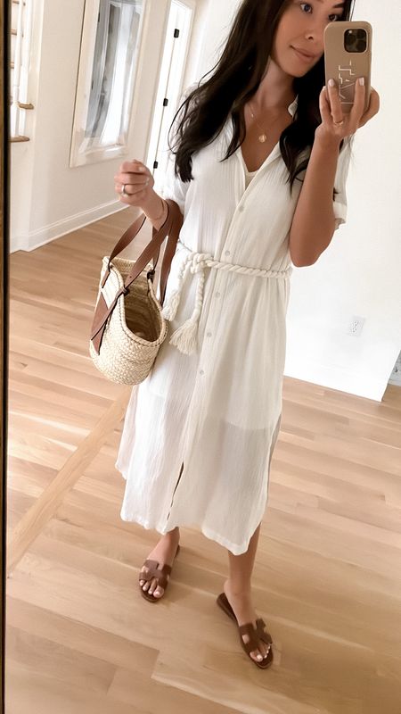 Kat Jamieson of With Love From Kat wears a white shirt dress on sale for under $40!  Runs big but I’m wearing my normal size.  Belt is old and from a random dress!

#LTKsalealert #LTKSale #LTKSeasonal