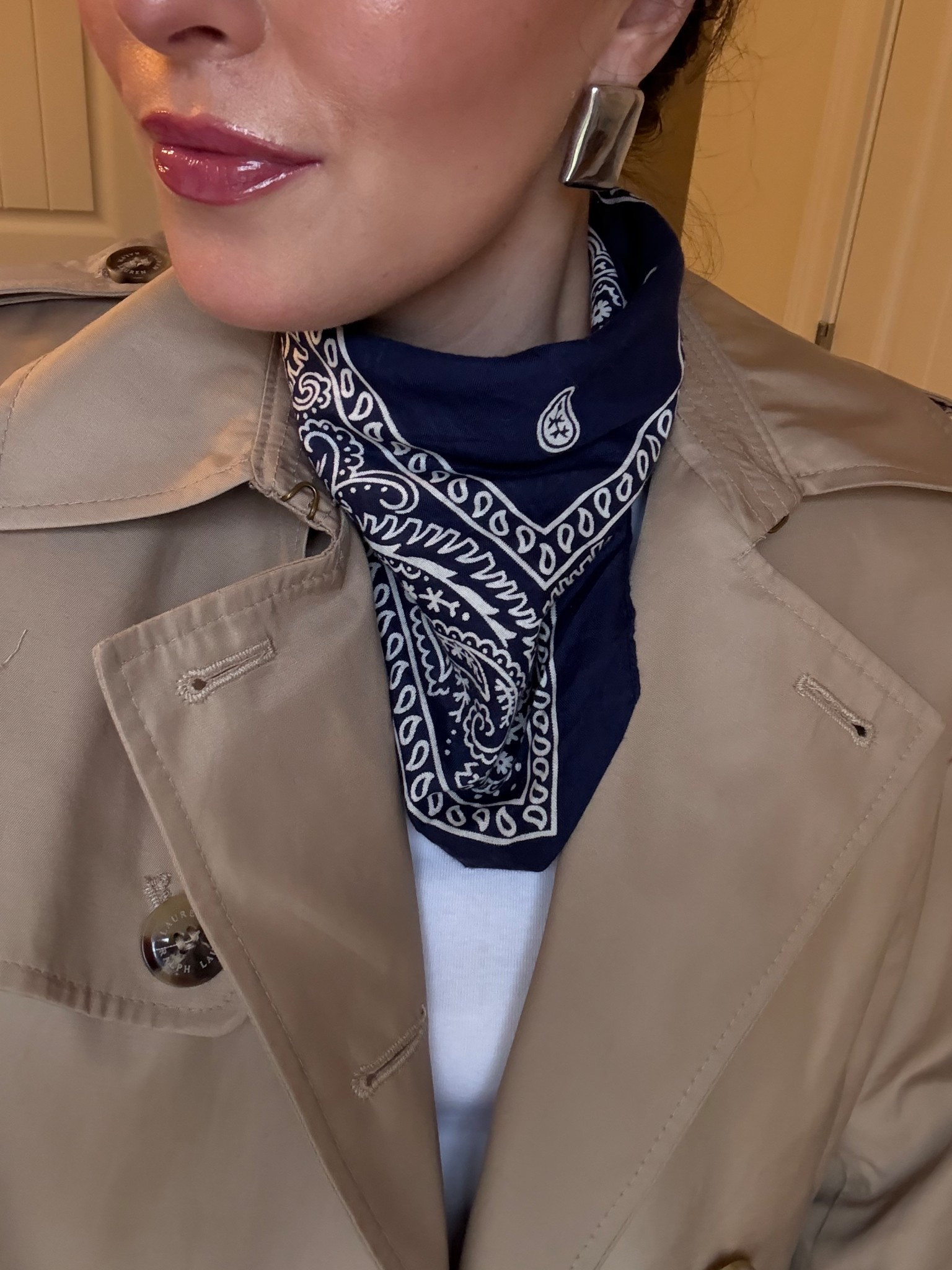 My favorite accessories as of late: navy + silver earrings 
Navy bandana scarf
Cashmere bandana scarf 
Lip Combo: pillow talk medium + merit lip oil

#LTKootd #LTKTravel #LTKSeasonal
