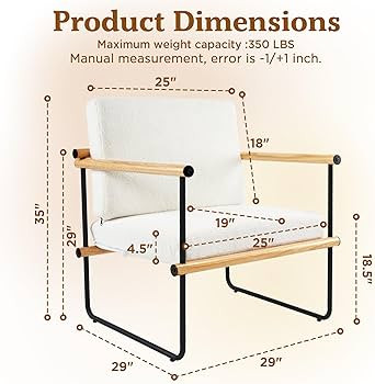 29in Boucle Fabric Accent Chair for Living Room, Modern Lounge Chair for Bedroom, Upholstered Rea... | Amazon (US)