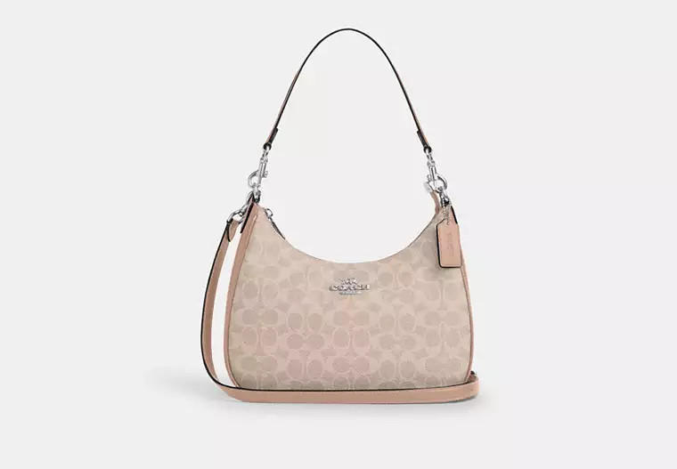 Coach Outlet Teri Hobo Bag In Signature Canvas - Beige | Coach Outlet US
