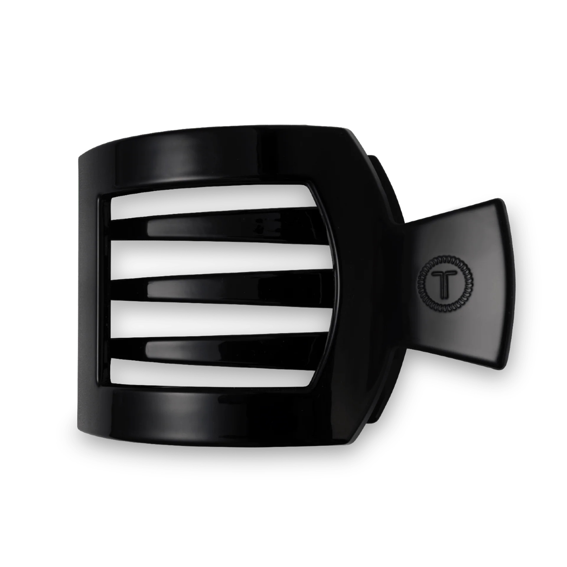 Jet Black Large Flat Square Hair Clip | TELETIES